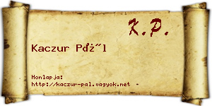 Kaczur Pál névjegykártya